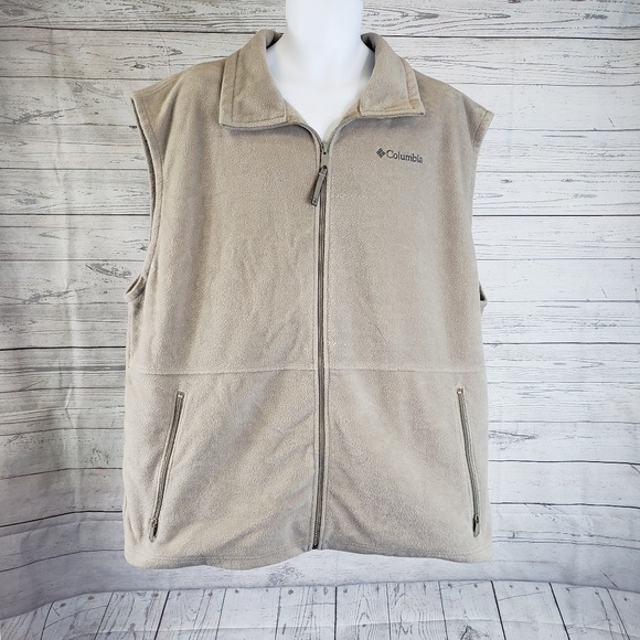 Columbia Other - Columbia Fleece Vest Sz 2XT Tan Full Zip